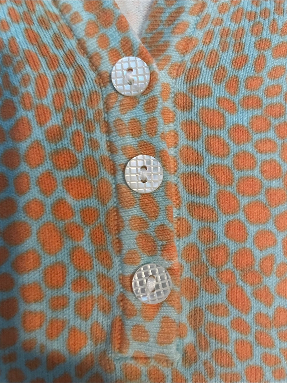 J. McLaughlin Orange & Mint Henley Knit Top